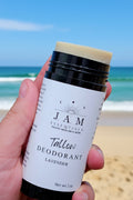 Handcrafted small-batch grass-fed tallow deodorant tube for sensitive skin, coconut oil free.